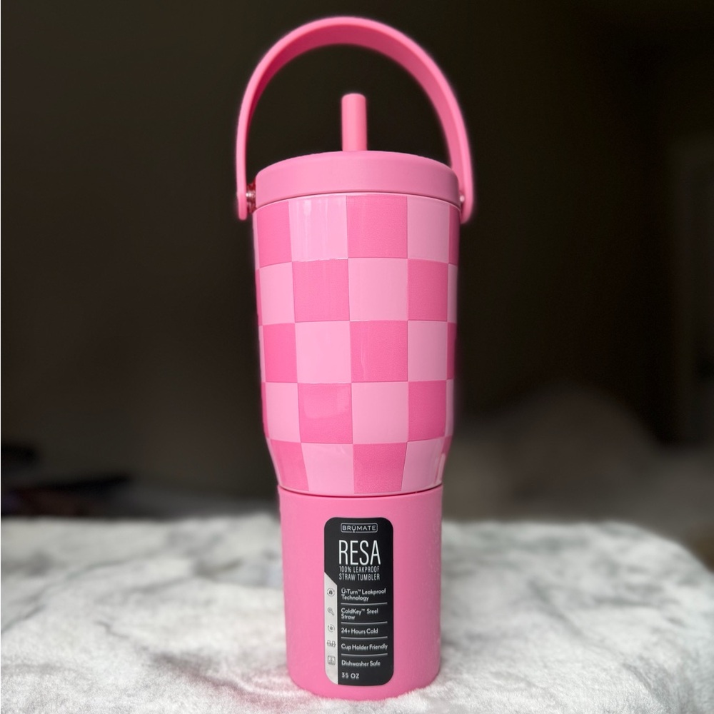 Brumate Pink Checkers Resa 35oz NWT
